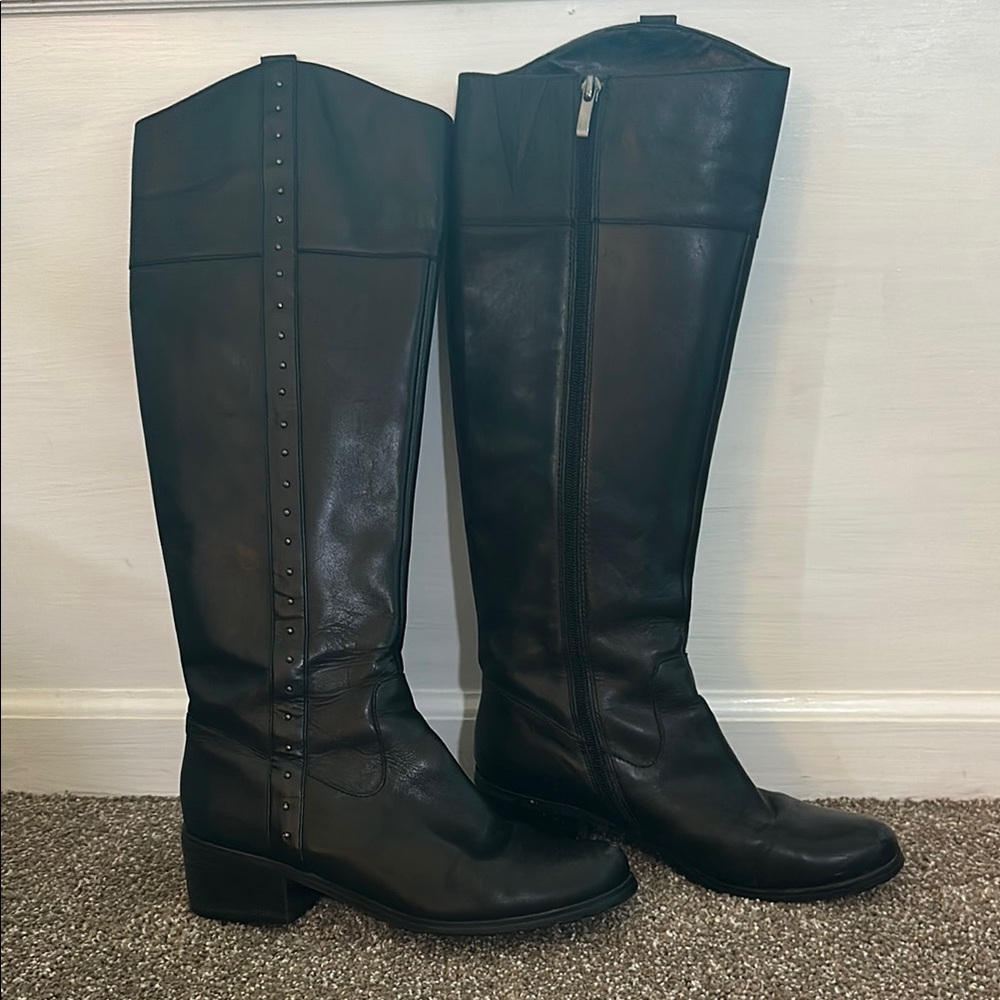 HARI Black Over the Knee Boots Premium Leather